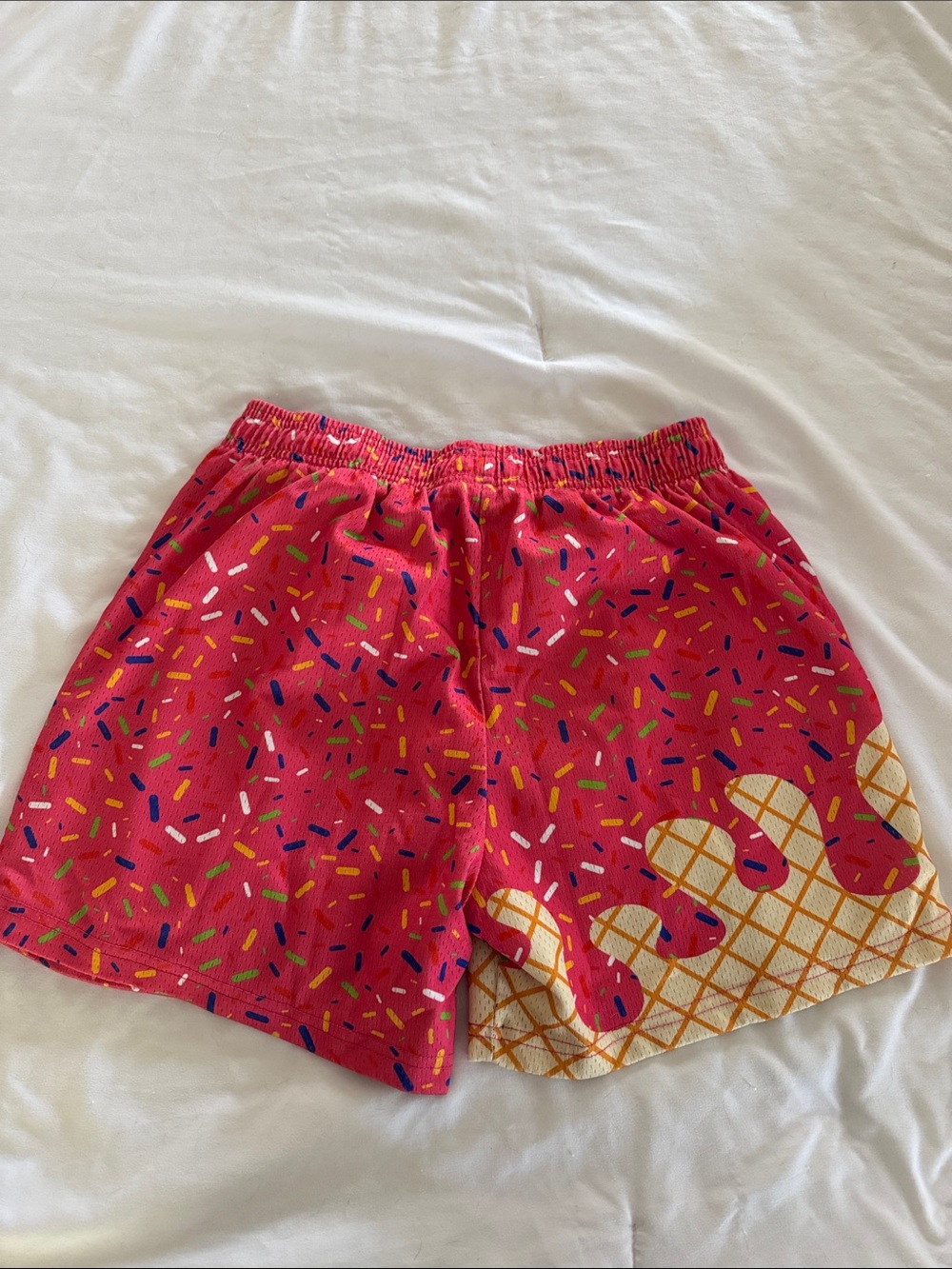 Men's Athletic Ice Cream Print Shorts - Blue & Pink - Picture 8 of 9